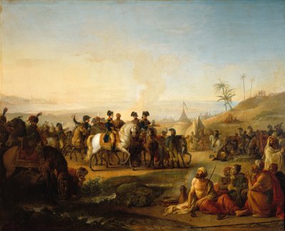 Generaal Bonaparte bezoekt de fonteinen van Mozes, nabij de Sinaï, 28 december 1798 door Jean Simon Berthelemy